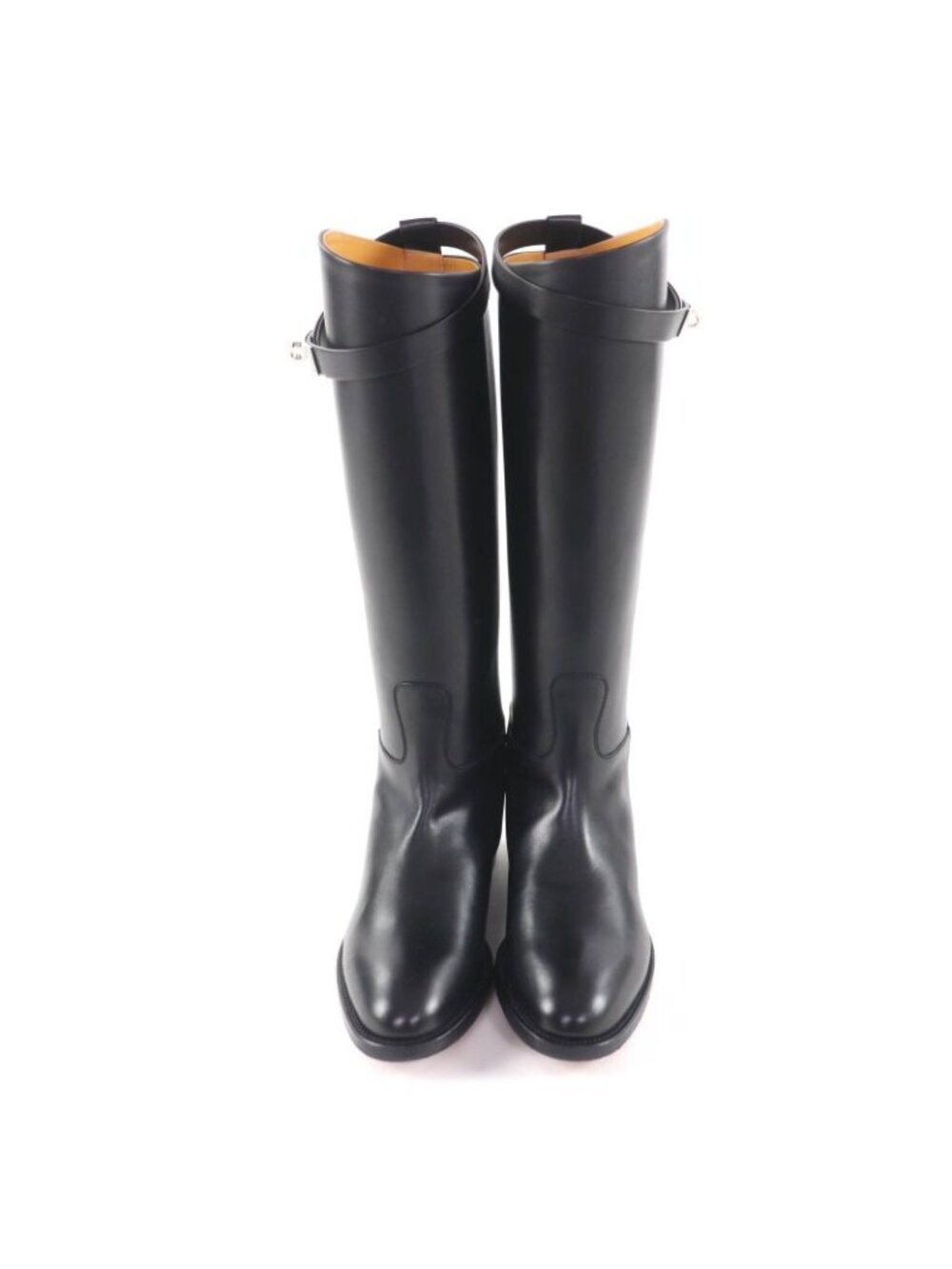 Hermes Jumping Boots Silver Hardware Kelly Buckle Leather Long Black 37 - Picture 4 of 13